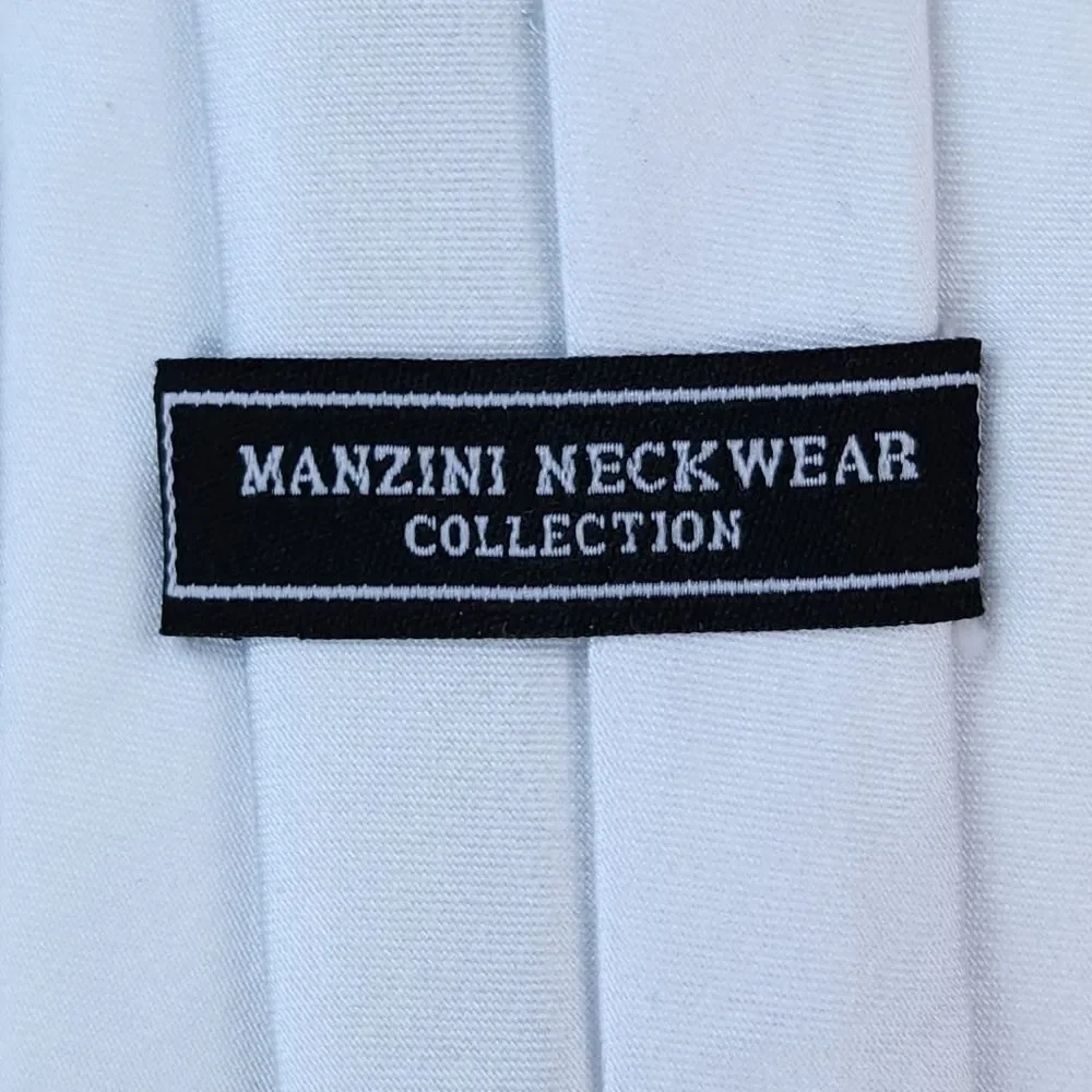 🩵Manzini Neckswear Collection White Pre-Tied Clip-on Tie Youth